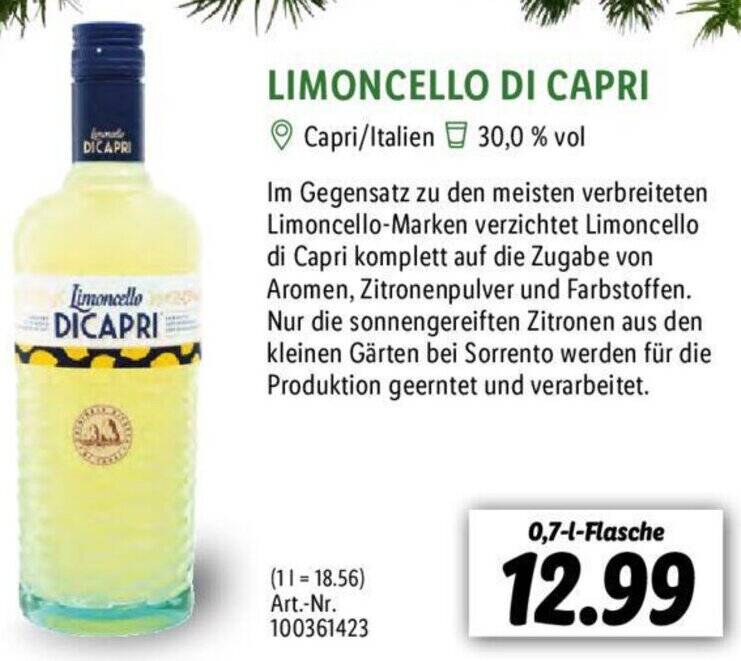 LIMONCELLO DI CAPRI 0,7LFlasche Angebot bei Lidl