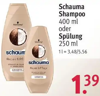 Rossmann Schauma Shampoo 400 ml oder Spülung 250 ml Angebot