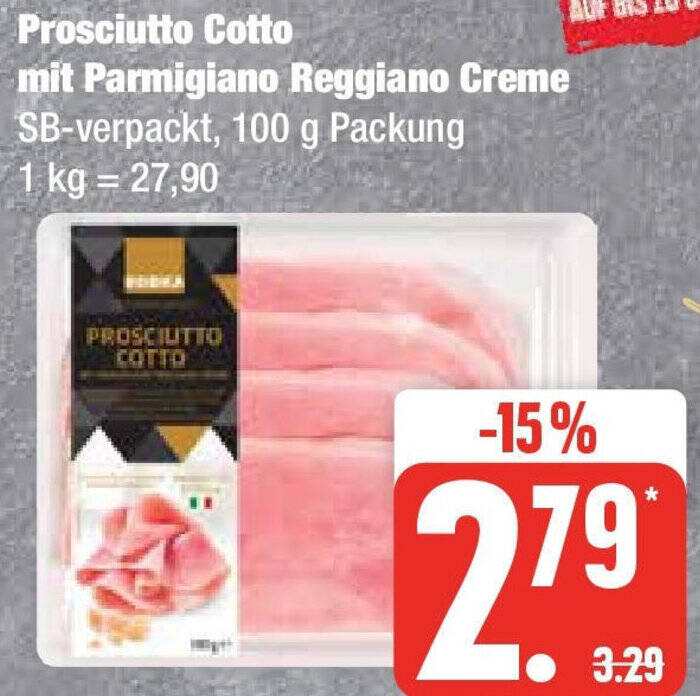 EDEKA GENUSSMOMENTE Prosciutto Cotto mit Parmigiano Reggiano Creme 100