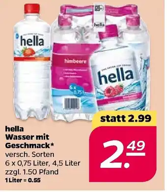 NETTO Hella Wasser mit Geschmack 6x0,75L Angebot