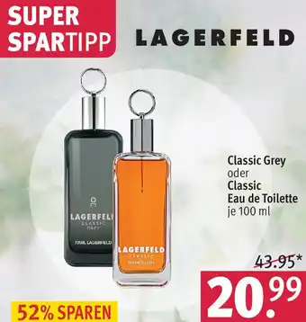 Rossmann LAGERFELD Classic Grey oder Classic Eau de Toilette 100 ml Angebot