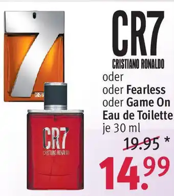 Rossmann CR7 CRISTIANO RONALDO oder Fearless oder Game On Eau de Toilette 30 ml Angebot