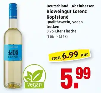 Markant Deutschland Rheinhessen Bioweingut Lorenz Kopfstand 0,75L Angebot