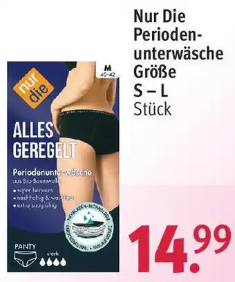 Rossmann Nur Die Periodenunterwäsche Größe S-L Angebot