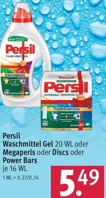 Rossmann Persil Waschmittel Gel 20 WL oder Megaperls oder Discs oder Power Bars 16 WL Angebot