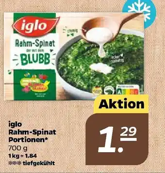 NETTO Iglo Rahm Spinat Portionen 700g Angebot