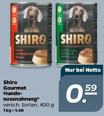 NETTO Shiro Gourmet Hundenassnahrung 400g Angebot