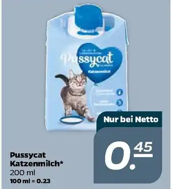 NETTO Pussycat Katzenmilch 200ml Angebot