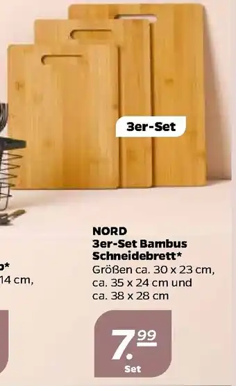 NETTO Nord 3er Set Bambus Schneidebrett Angebot