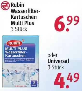 Rossmann Rubin Wasserfilter-Kartuschen Multi Plus 3 Stück Angebot