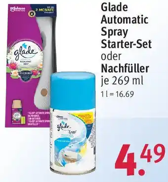 Rossmann Glade Automatic Spray Starter-Set oder Nachfüller 269 ml Angebot