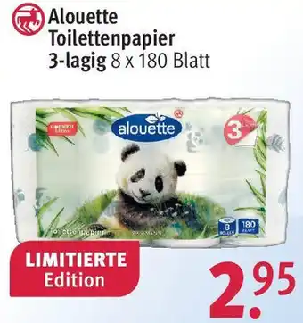 Rossmann Alouette Toilettenpapier 3-lagig 8 x 180 Blatt Angebot