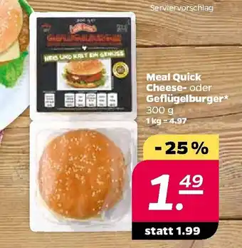 NETTO Meal Quick Cheese oder Geflügelburger 300g Angebot