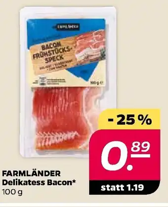 NETTO Farmländer Delikatess Bacon 100g Angebot