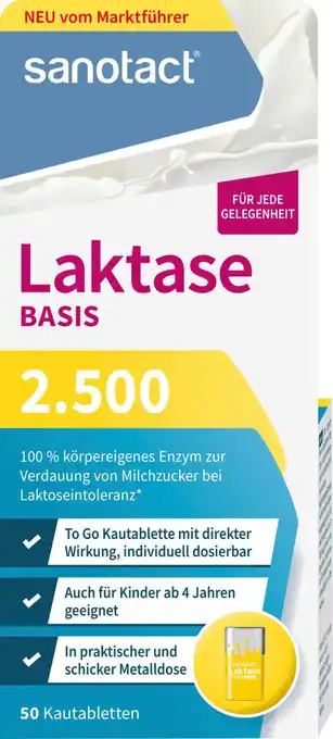 dm drogerie Sanotact laktase basis 2500 kautabletten 50st Angebot
