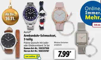 Lidl Auriol Armbanduhr-Schmuckset, 2-teilig Angebot