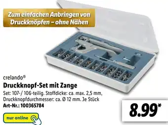 Lidl crelando Druckknopf-Set mit Zange Angebot