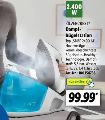 Lidl SILVERCREST Dampfbügelstation ,,SDBE 2400 A1" Angebot