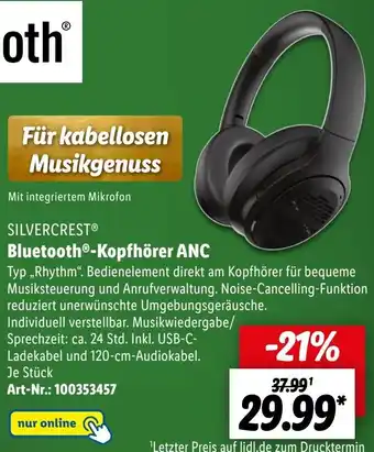 Lidl SILVERCREST Bluetooth-Kopfhörer ANC Angebot