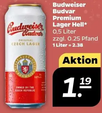 NETTO Budweiser Budvar Premium Lager Hell 0,5 Liter Angebot