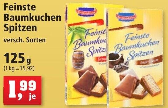 Feinste Baumkuchen Spitzen 125 g Angebot bei Thomas Philipps