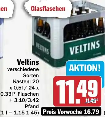 Hit Veltins 20x0,5/24x0,33 L Flaschen Angebot