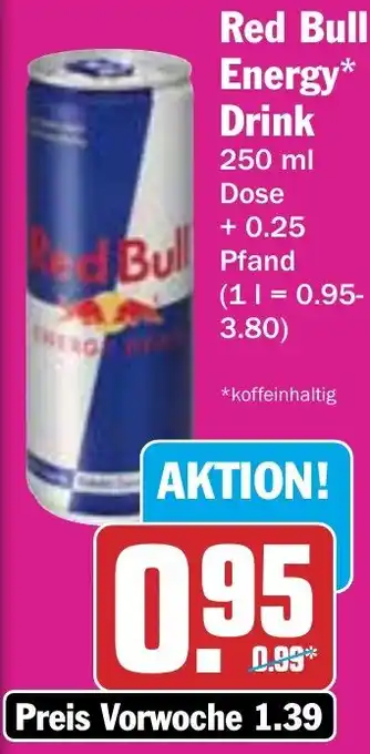 Hit Red Bull Energy Drink 250 ml Dose Angebot