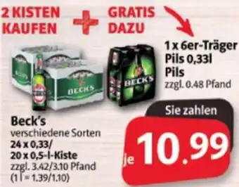 Markant Markt Beck's 24x0,33/20x0,5 L Kiste Angebot