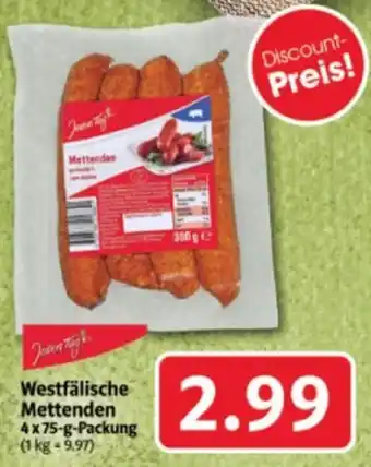 Markant Markt Jeden Tag Westfälische Mettenden 4x75 g Packung Angebot