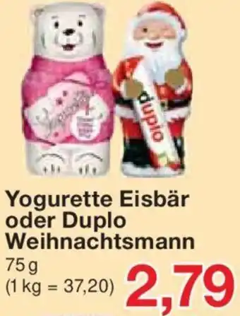 Jawoll Yogurette Eisbär oder Duplo Weihnachtsmann 75 g Angebot