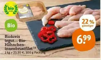 tegut Biokreis Tegut Bio Hähnchen Innenbrustfilet Angebot