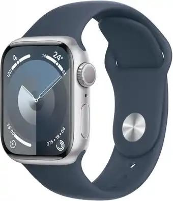 Euronics Apple watch series 9 (41mm) gps smartwatch aluminium mit sportarmband s/m silber/sturmblau Angebot