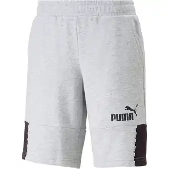 Intersport Puma herren shorts ess block x tape shorts 10 tr light gray heather l Angebot