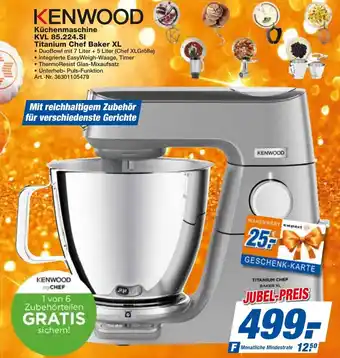 expert Techno Land KENWOOD Küchenmaschine KVL 85.224.SI Titanium Chef Baker XL Angebot