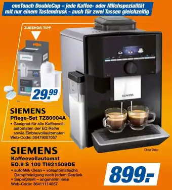 Expert SIEMENS Kaffeevollautomat EQ.9 S 100 TI921509DE Angebot