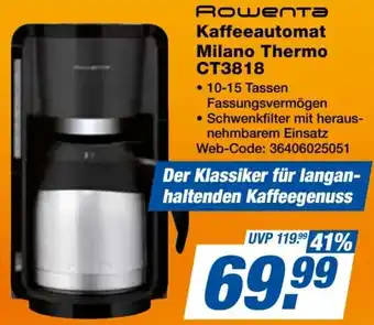 Expert Rowenta Kaffeeautomat Milano Thermo CT3818 Angebot