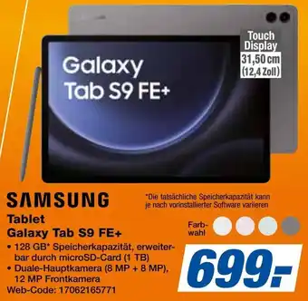 Expert SAMSUNG Tablet Galaxy Tab S9 FE+ Angebot