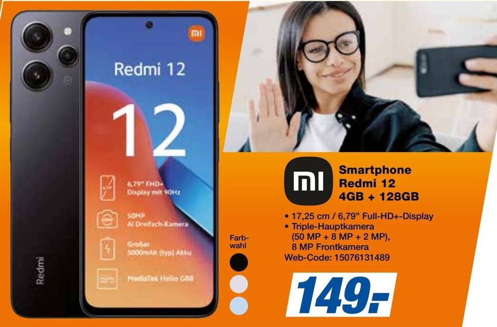 Smartphone Redmi 12 4GB+128GB Angebot bei Expert