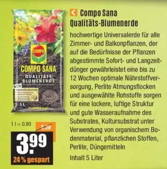 V Baumarkt Compo Sana Qualitäts-Blumenerde 5L Angebot