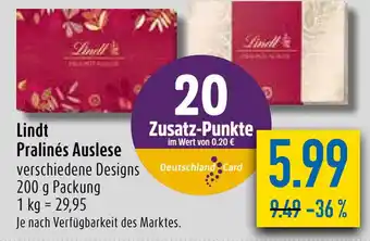 diska Lindt Pralinés Auslese 200g Angebot