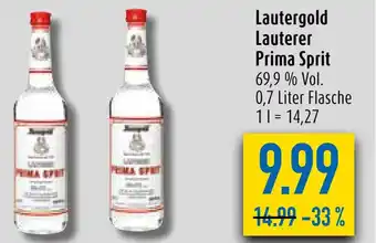 diska Lautergold Lauterer Prima Sprit 69,9 % Vol. 0,7 L Angebot