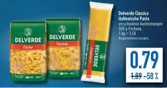 diska Delverde Classica italienische Pasta verschiedene Ausformungen 500 g Angebot