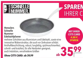 CITTI Markt Hensslers Schnelle Nummer Edelstahlpfanne Angebot