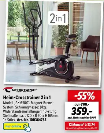 Lidl CHRISTOPEIT Heim-Crosstrainer 2 in 1 Angebot