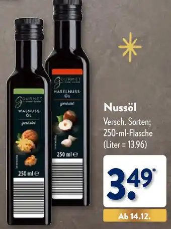 Aldi Nord Gourmet Finest Cuisine Nussöl 250 ml Flasche Angebot