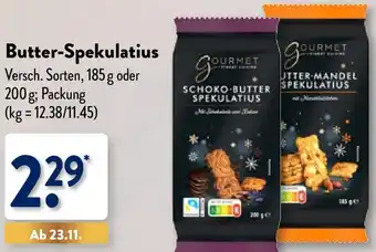 Aldi Nord Gourmet Finest Cuisine Butter-Spekulatius 185 g oder 200 g Angebot