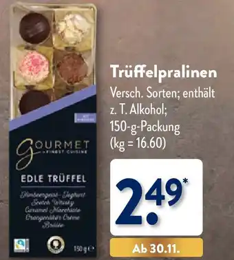 Aldi Nord Gourmet Finest Cuisine Trüffelpralinen 150 g Packung Angebot