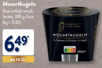 Aldi Nord Gourmet Finest Cuisine Mozartkugeln 300 g Dose Angebot