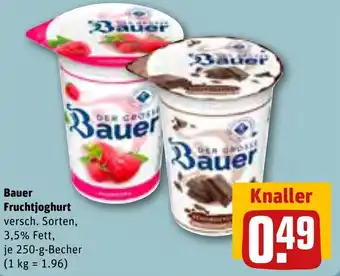 REWE Bauer Fruchtjoghurt 250 g Becher Angebot