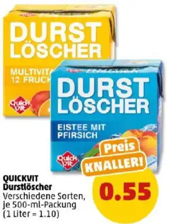 PENNY QUICKVIT Durstlöscher 500 ml Packung Angebot